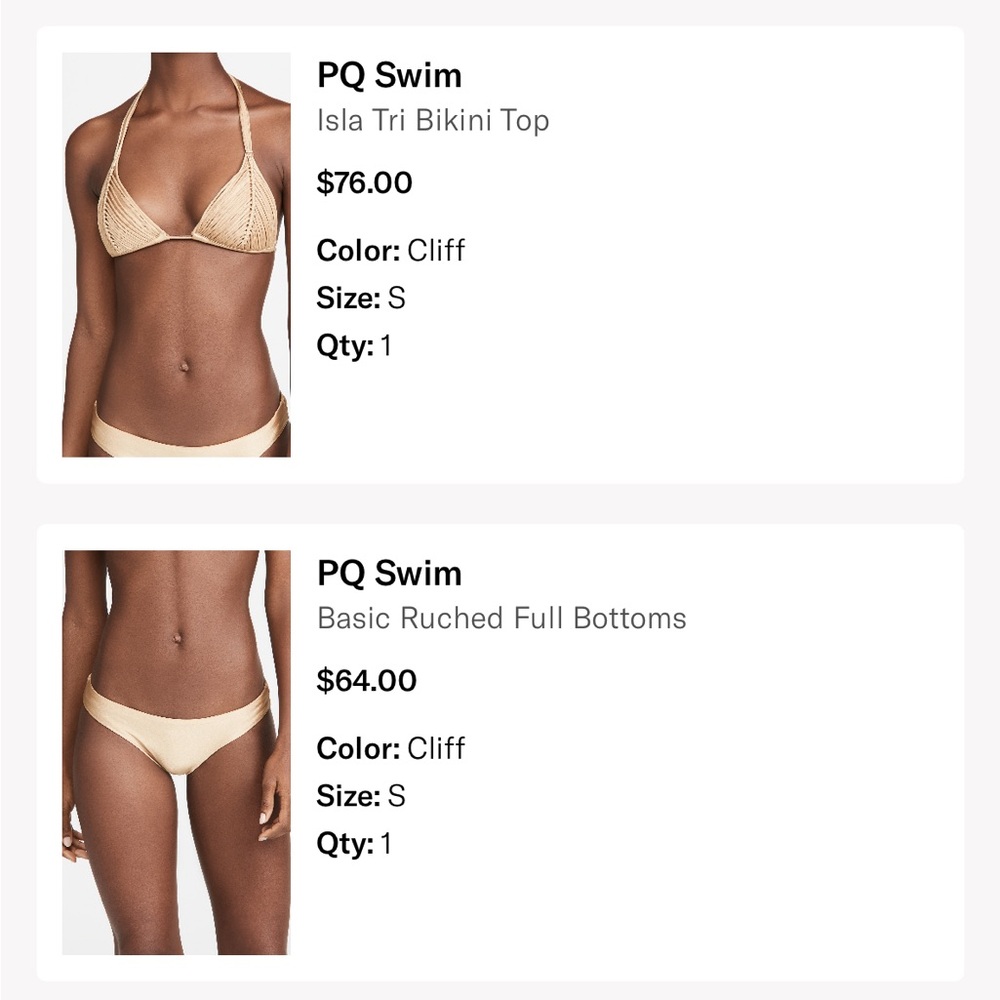 PQ Swim Tan Bikini Set Minimalist Design